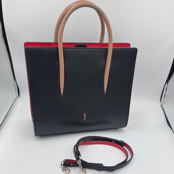 Christian Louboutin Handbags - Christian Louboutin Paloma - Black Tote Red Interior & Adjustable Strap